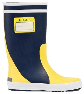 Regenlaars Aigle Kids Lolly Pop Lab Indigo Jaune Blanc
