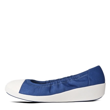 FitFlop F-Pop Ballerina Canvas Mazarine Blue