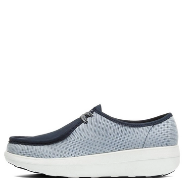 FitFlop Loaff Lace-Up Moc Canvas Blue Weave