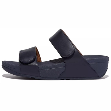 Tongs FitFlop Women Lulu Adjustable Leather Slides Midnight Navy