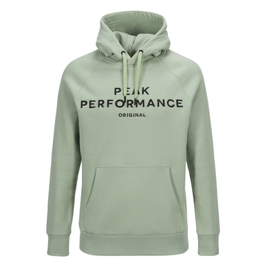 Trui Peak Performance Men Logo Hood Downy Green