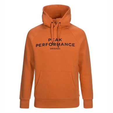 Trui Peak Performance Men Logo Hood Orange Flow