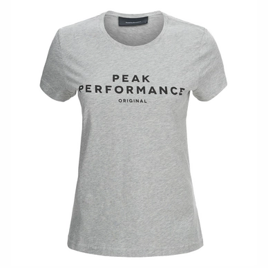 T-shirt Peak Performance Women Logo Tee Short-Sleeved Med Grey Mel