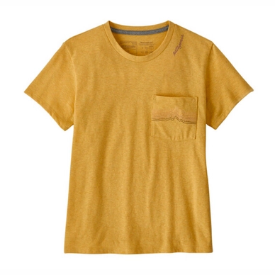 T-shirt Patagonia Femme Ridge Rise Stripe Pocket Responsibili Tee Surfboard Yellow