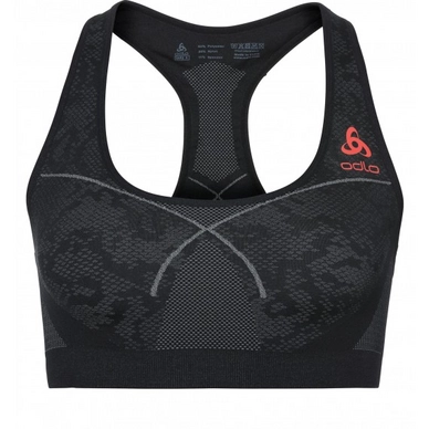 Sport BH Odlo Seamless Medium Women Black Concrete Grey
