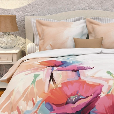 Dekbedovertrek Heckett & Lane Rozamond Pastel White Satijn