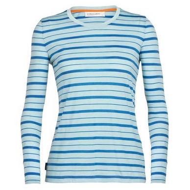 T-Shirt Icebreaker Femme Wave SS Tee Stripe Haze Azul