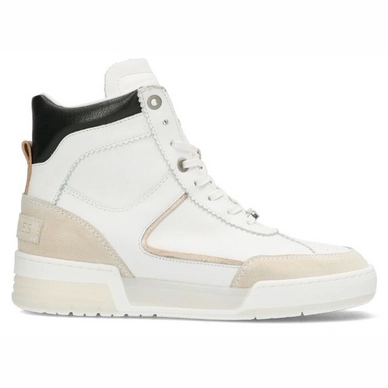 Shabbies Amsterdam Women 102020034 Sneaker Midtop Multi Materials White Combi
