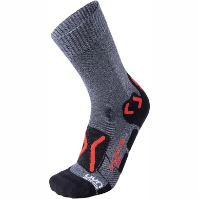 Walking Socks Uyn Men Trekking Outdoor Explorer Mid Grey Melange Red
