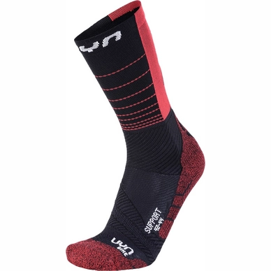 Fietssok Uyn Men Cycling Support Black Hibiscus