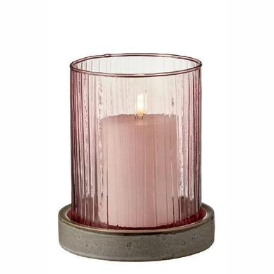 Theelichthouder Bitz Hurricane LED Pink 20 cm