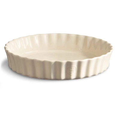 Stampo da forno rotondo Emile Henry Ø 28 x h 5 cm, Tortiera e Crostata, Beige Argile