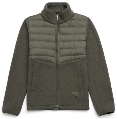 Vest Herschel Supply Co. Men's Guide Fleece Hybrid Sherpa Full Zip Dark Olive