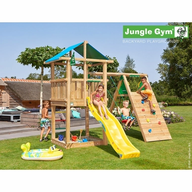 Speelset Jungle Gym Jungle Hut + Climb X'tra Geel