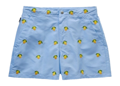 Badehose OAS Herren Full Embroidery Blue Lemon