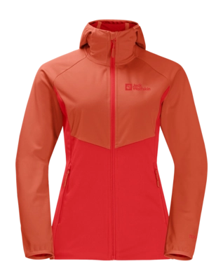 Jacke Jack Wolfskin Go Hike Softshell Damen Tango Orange