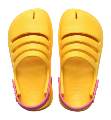 Sandales Havaianas Enfants Clog Yellow Or Rose Lemonade