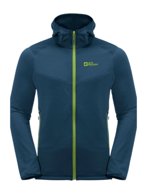 Gilet Jack Wolfskin Homme Kolbenberg Hooded Full Zip Dark Sea