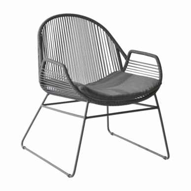 Loungestoel Borek Silves Lage Fauteuil Donkergrijs + Zitkussen Sooty
