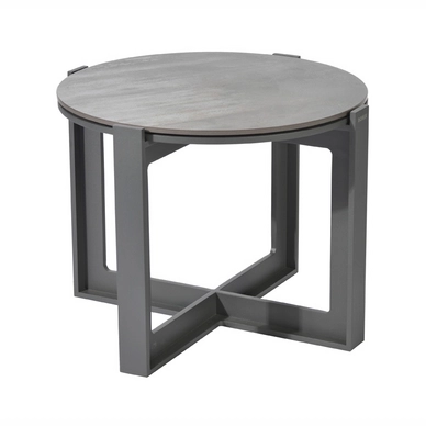 Bijzettafel Borek Faro Alu Antraciet / Trilium Ø50x40cm