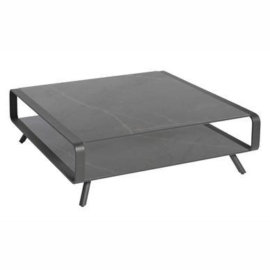 Lage Tafel Borek Double O Alu Antraciet / Kelya 90x90x30 cm