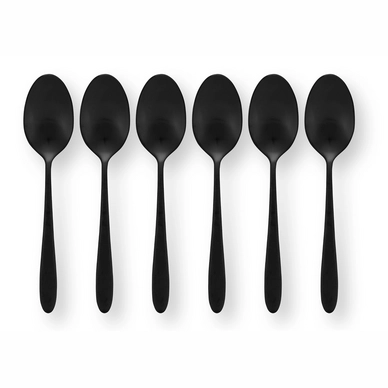 Cucchiaino da te vtwonen 14 cm, Set da 6, Acciaio Inox Nero