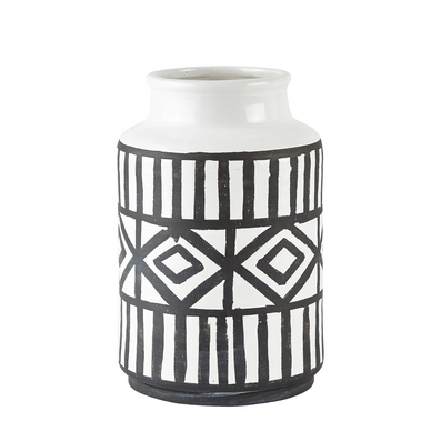 Vase Villa Collection White / Black 24.5 cm