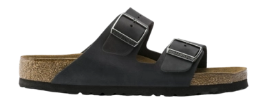 Slipper Birkenstock Unisex Arizona Soft Footbed Oiled Leather Black Regular