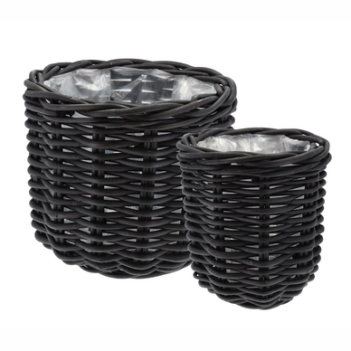 Bloempot Villa Collection Vilda Black (2-delig)