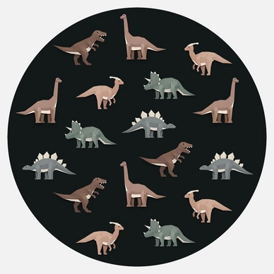 Papier Peint Cercle Studio Ditte Dinosaure Foncé (142,5 cm)