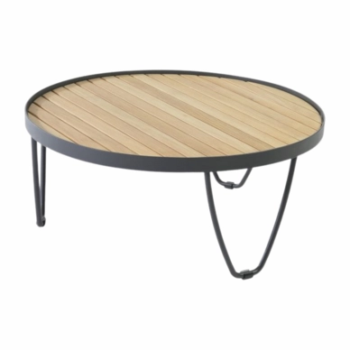 Beistelltisch Borek Pesaro Teak/Alu Anthrazit Ø 80 x 35cm