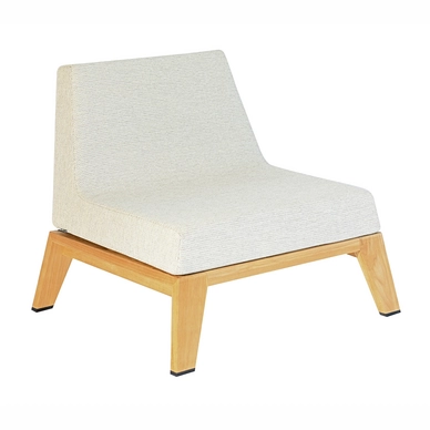 Low Dining Stoel Borek Hybril Teak Alu Wit / Prato Shell