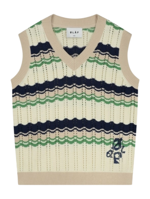 Vest Olaf Women Stripe Knit White/Green