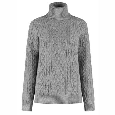 Trui Blue Loop Women Essential Cable Sweater Light Grey