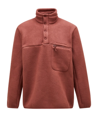 Pullover Peak Performance Fleece Snap T-Neck Men Classic Clay