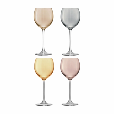 Wijnglas L.S.A. Polka Metallic 400 ml (Set van 4)
