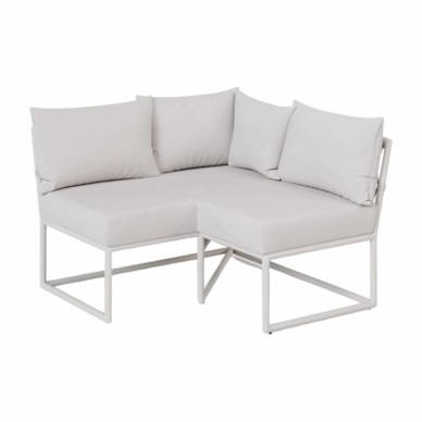 Loungeset Modul Borek Key Eckenmodul White-Taupe + Sitz- und Rückenkissen Dune