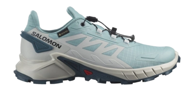 Trailrunningschuhe Salomon Supercross 4 GTX Damen Stone Blue Lunar Rock Stargazer