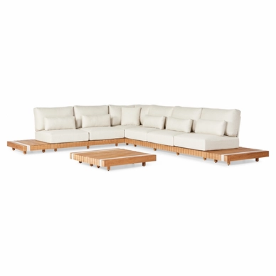 Loungeset Suns Emar Small Hoekopstelling 2x2 Seater Matt White / Natural (7-delig)