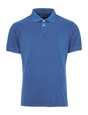 Polo Barbour Hommes Washed Sports Marine Blue