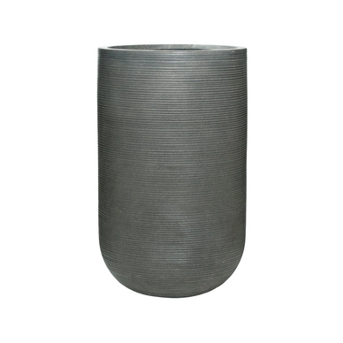 Bloempot Pottery Pots Ridged Cody high L Dark Grey Horizontally Ridged 42 x 70 cm