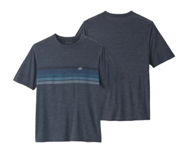 T-Shirt Patagonia Cap Cool Daily Graphic Shirt Line Logo Ridge Stripe Men Smolder Blue X-Dye