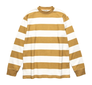 Sweatshirt Taikan Striped L/S Crew Unisex Tan