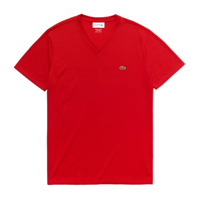 T-Shirt Lacoste Mens TH6710 V-Neck Red