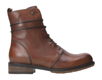 Boots Wolky Women Murray XW Velvet Leather Cognac