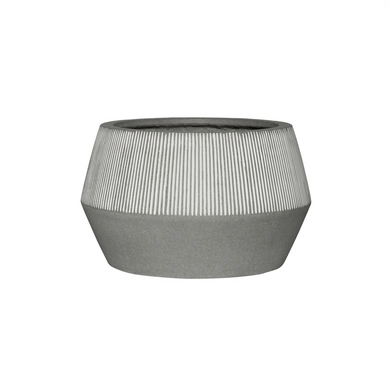 Bloempot Pottery Pots Ridged Harley Low L White stripe 53 x 32 cm