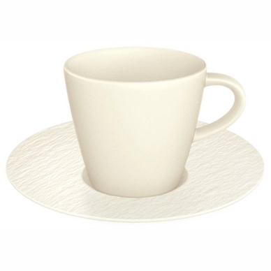 Espressokop Villeroy & Boch Manufacture Rock Blanc Met Schotel