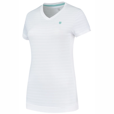 Tennisshirt K Swiss Women Hypercourt V-Neck Top White