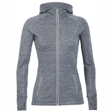 Gilet Icebreaker Women Quantum LS Zip Hood Gritstone Heather