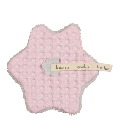 Speendoek Koeka Oslo Teddystof Baby Pink Silver Grey